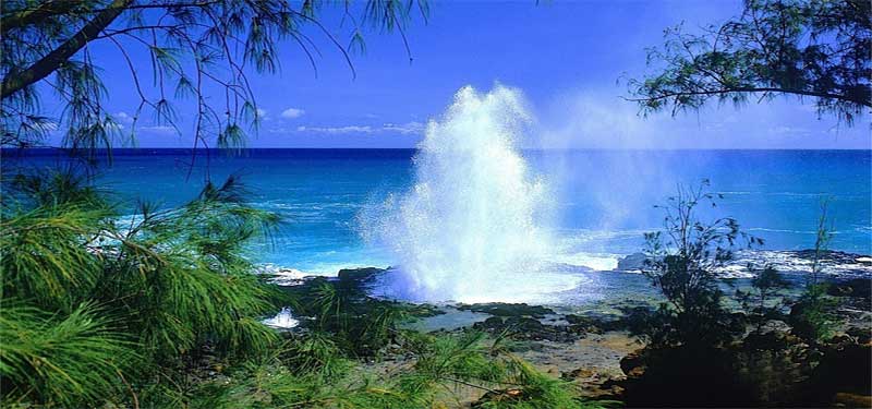 Spouting Horn Beach Park Hawaii