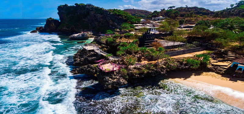 Ngobaran Beach in Indonesia